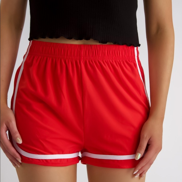 Dolphin Hem Shorts - Coral Red - Picture 5 of 5